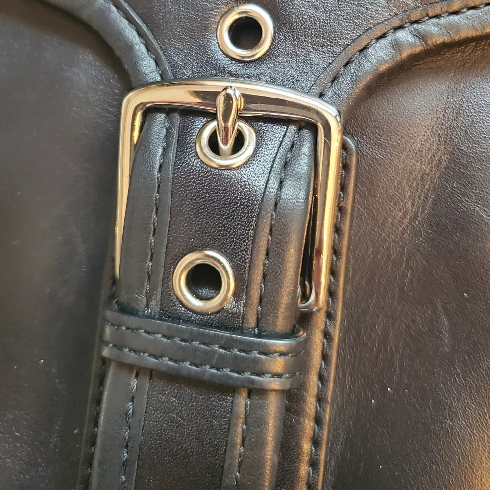 RETAIL COACH Vintage Y2K ALL LEATHER EXTERIOR Black Leather Laptop Bag
